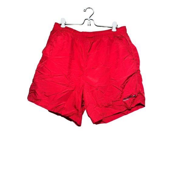 Hilfiger Athletics Mens Shorts‎ Elastic Waist Pull-On Embroidered Logo Red Large - Picture 1 of 4